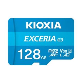 【KIOXIA 鎧俠】EXCERIA G3 MicroSDXC UHS-I U3/V30/C10 128GB 記憶卡 附轉卡
