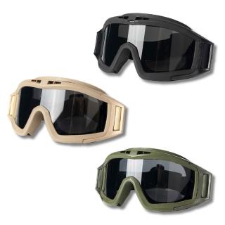 【ansniper】SP-CH01-049/抗UV400軍特部抗藍光超強化防爆防彈戰術風雪護目鏡(3片)完整組