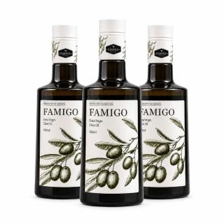 【FAMIGO】法米戈 西班牙原裝 冷壓特級初榨橄欖油 500ml×3入 經典款 (可生飲/酸度小於0.22%/橄欖為Picual)