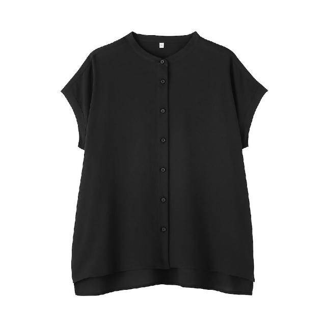 【MUJI 無印良品】女透氣法式袖套衫(柔白/黑色/淺橘/灰色)
