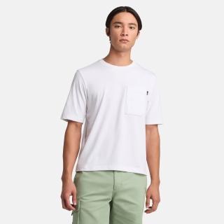 【Timberland】男款白色防曬短袖T恤(A641C100)