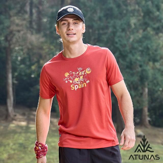 【ATUNAS 歐都納】足球盛典/中性款/好GOAL力循環短袖排汗抑菌抗臭T恤(A6TS2601NC/印花圖T/再生環保