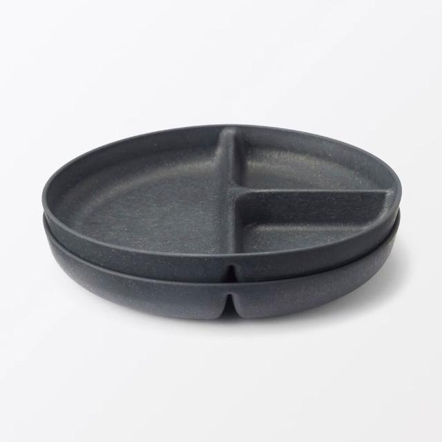 【MUJI 無印良品】再生環保材質分隔盤兩入組 211餐盤 兒童餐盤 環保材質 
