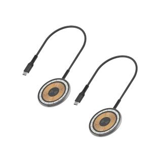 【Philips 飛利浦】2入組-DLK3537Q 磁吸無線快充充電器 1.25M(MagSafe/雙系統適用)