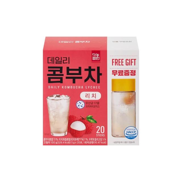 【Danongwon】韓國乳酸菌康普茶 (5g*20入+瓶子)*3盒任選