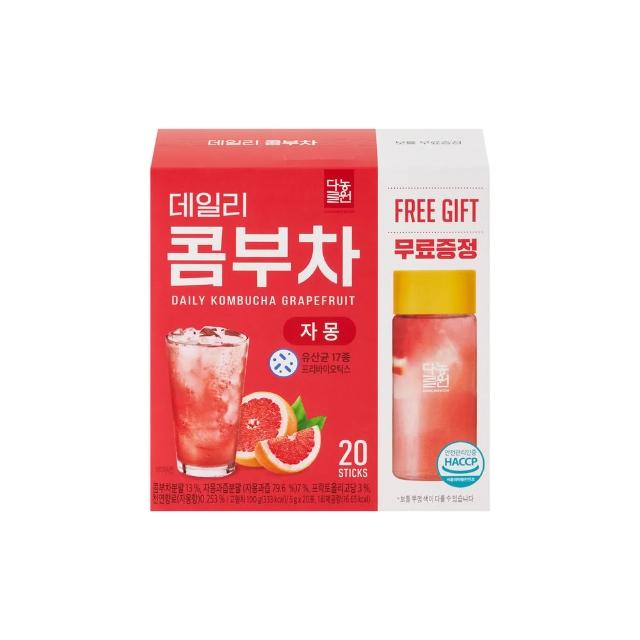 【Danongwon】韓國乳酸菌康普茶 (5g*20入+瓶子)*3盒任選