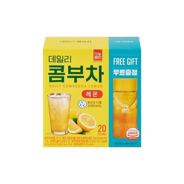 【Danongwon】韓國乳酸菌康普茶 (5g*20入+瓶子)*3盒任選