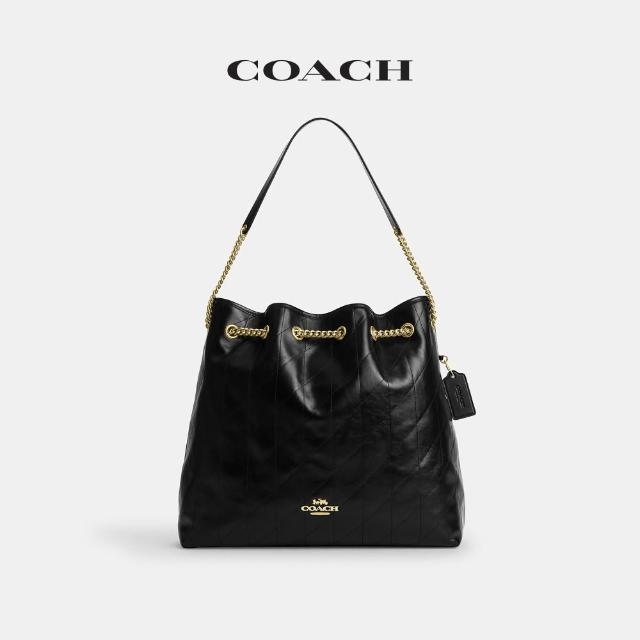 【COACH】蔻馳官方直營 EVELYN 絎縫細節單肩手袋 單肩包 掛件裝飾 大號-多款任選(CES33/CDR00)