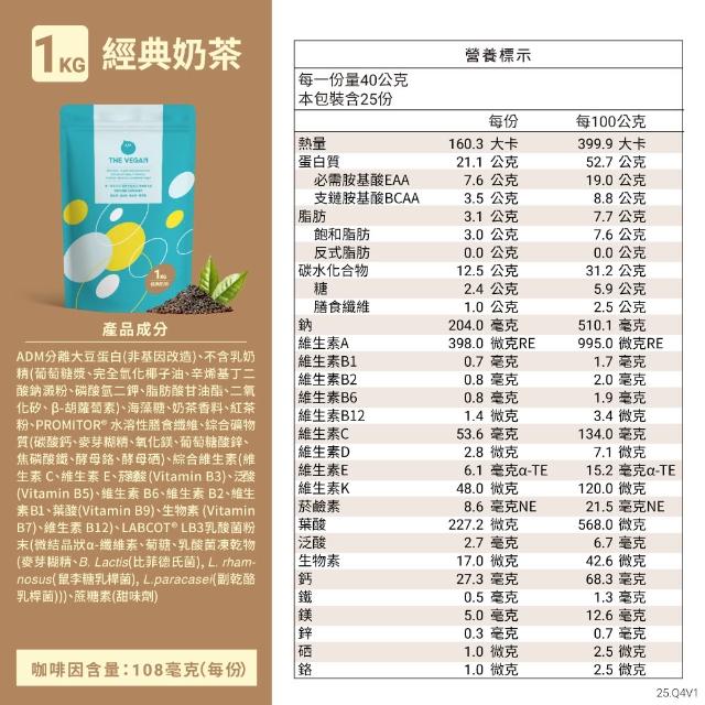【THE VEGAN 樂維根】經典植物優蛋白 3組入 1KG/袋(優蛋白.高蛋白.蛋白粉.台灣製造.全素)