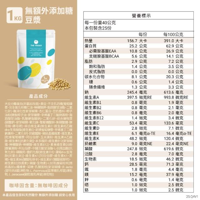 【THE VEGAN 樂維根】經典植物優蛋白 3組入 1KG/袋(優蛋白.高蛋白.蛋白粉.台灣製造.全素)