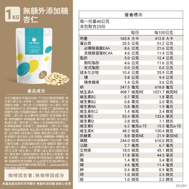 【THE VEGAN 樂維根】經典植物優蛋白 3組入 1KG/袋(優蛋白.高蛋白.蛋白粉.台灣製造.全素)