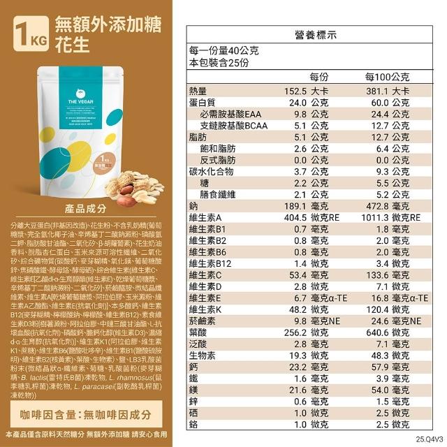 【THE VEGAN 樂維根】經典植物優蛋白 3組入 1KG/袋(優蛋白.高蛋白.蛋白粉.台灣製造.全素)
