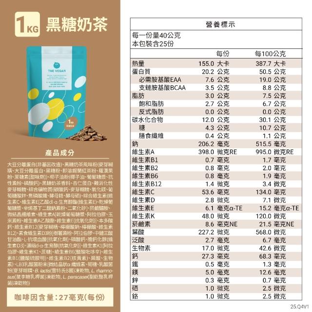 【THE VEGAN 樂維根】經典植物優蛋白 3組入 1KG/袋(優蛋白.高蛋白.蛋白粉.台灣製造.全素)