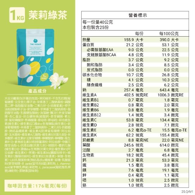 【THE VEGAN 樂維根】經典植物優蛋白 3組入 1KG/袋(優蛋白.高蛋白.蛋白粉.台灣製造.全素)