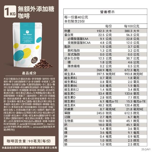 【THE VEGAN 樂維根】經典植物優蛋白 3組入 1KG/袋(優蛋白.高蛋白.蛋白粉.台灣製造.全素)