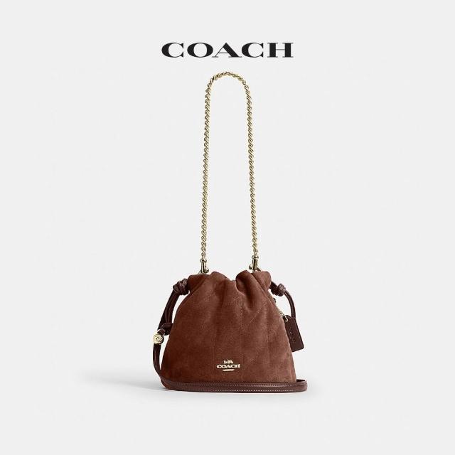 【COACH】蔻馳官方直營 FAYE 條紋圖案/褶飾細節迷你拉繩包-2款任選(CEN17/CDC42)