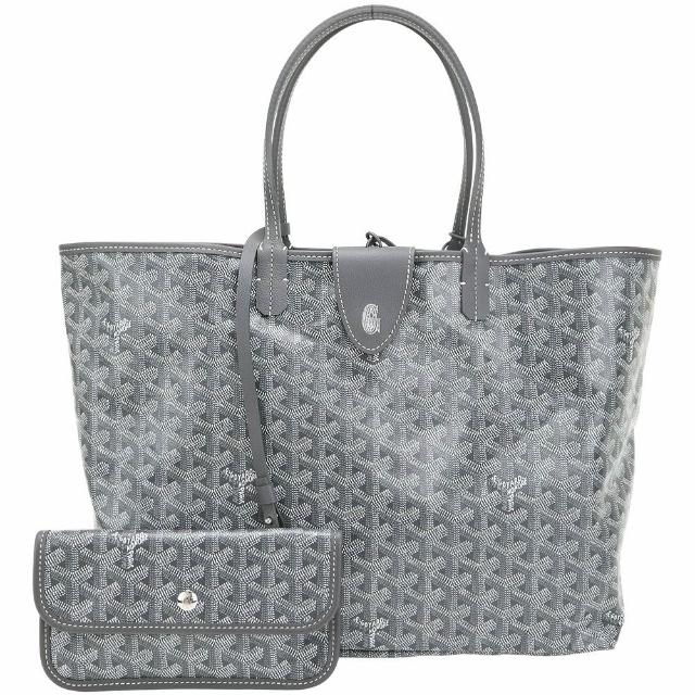 【GOYARD 高雅德】St. Louis PM 中款 高雅得防水圖騰磁吸扣帆布肩背托特包 附收納袋-多色可選