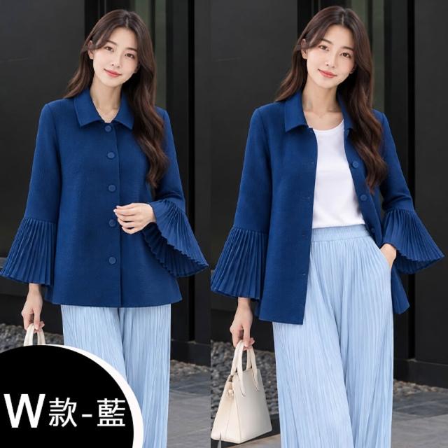 【K.W.】韓國空運三宅極簡甜美壓褶輕褲/裙(皺褶/中大尺碼/輕薄/小香風/婚禮/設計師)