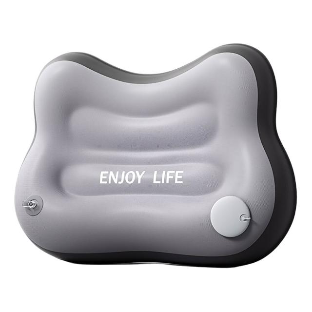 【KEYIE】旅行便攜按壓充氣靠腰枕 汽車腰靠 辦公室減壓腰靠墊 增高座椅墊 護腰靠枕 椅子靠背墊 美臀墊