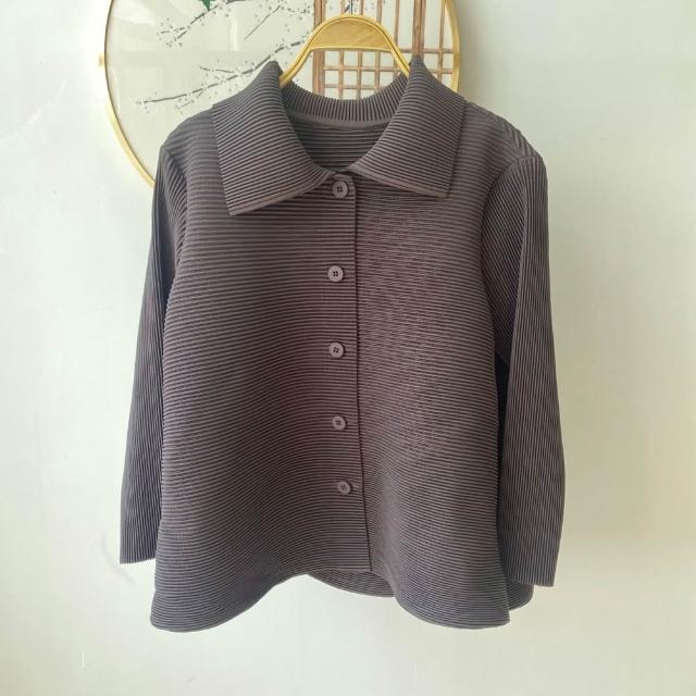 【巴黎精品】現貨+預購 三宅風皺褶衣服西裝外套褶皺衣休閒職業OL大尺碼女裝(時尚修身短版女外套3款b1a64 A)