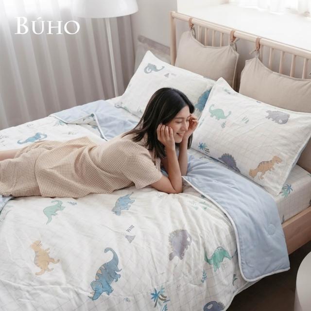 【BUHO 布歐】零度冰眠紗｜涼感6尺雙人加大床包枕套三件組-(多款任選)