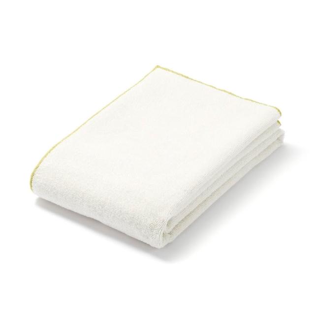 【MUJI 無印良品】彩色布邊小浴巾(象牙白/墨黑色/米色) 成品尺寸:W60×L120 cm
