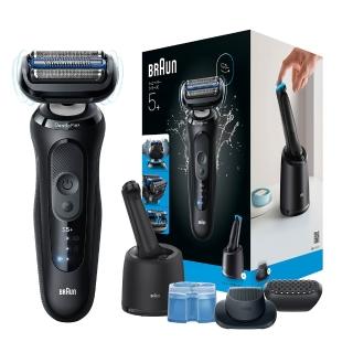 【BRAUN 百靈】全新親膚 5系列PRO 智能親膚電動刮鬍刀/電鬍刀 附鬢角刀 智慧清潔充電座 (53-N72000cc)