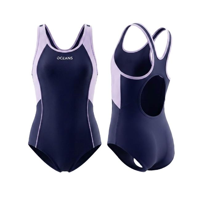 【SWIMFLOW】青少女 競泳連身三角泳裝 專業訓練泳衣 減壓肩帶 交叉肩帶不勒肩 舒適防滑落 泳衣 泳裝