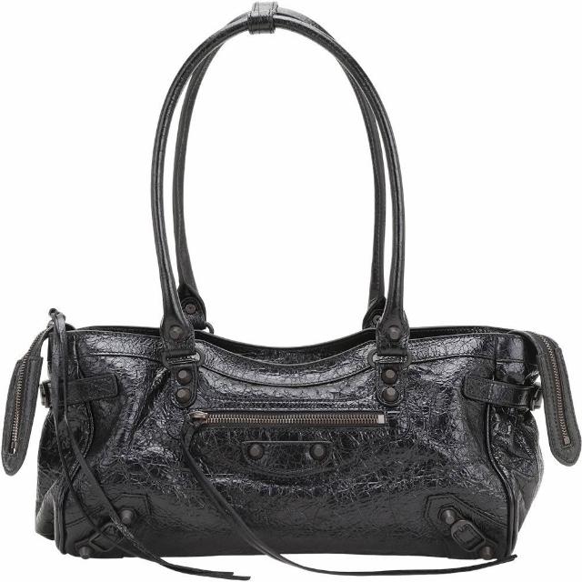 【Balenciaga 巴黎世家】Le City East-West 揉製羊皮肩背法棍包 機車包(多色可選)