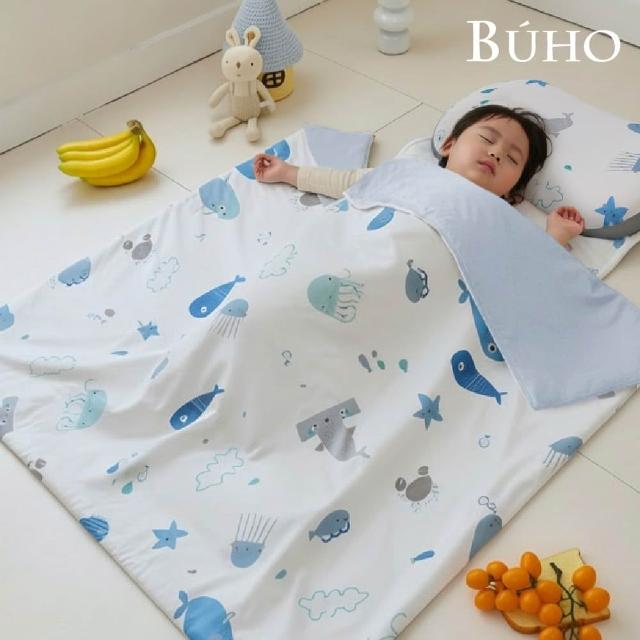【BUHO 布歐】零度冰眠紗涼感兒童睡墊三件組《多款任選》(鋪棉睡墊+涼被+記憶枕)