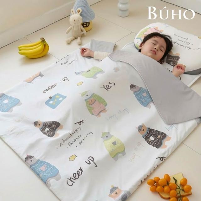 【BUHO 布歐】零度冰眠紗涼感兒童睡墊三件組《多款任選》(鋪棉睡墊+涼被+記憶枕)