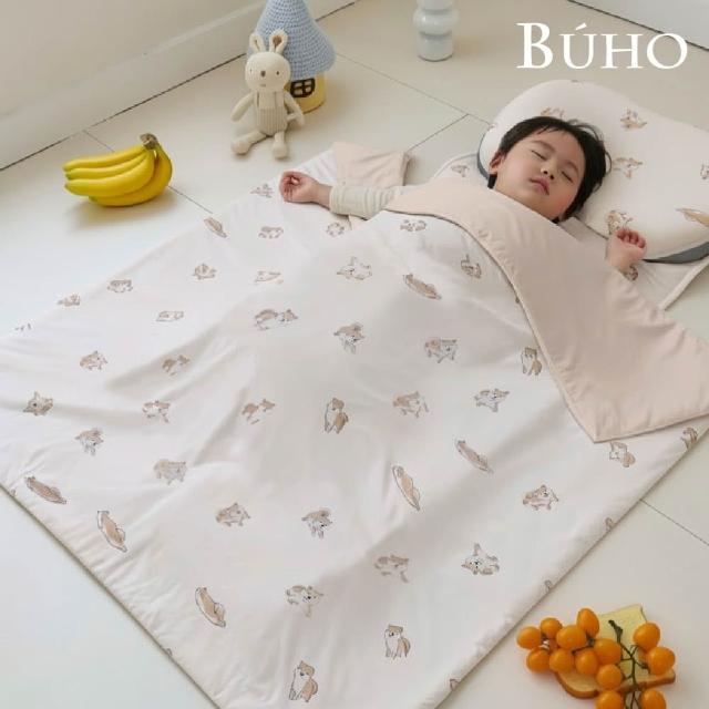 【BUHO 布歐】零度冰眠紗涼感兒童睡墊三件組《多款任選》(鋪棉睡墊+涼被+記憶枕)