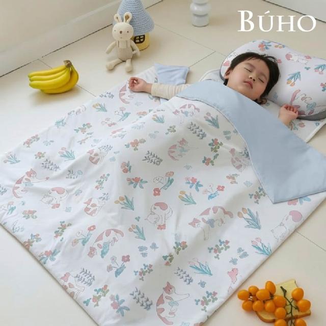 【BUHO 布歐】零度冰眠紗涼感兒童睡墊三件組《多款任選》(鋪棉睡墊+涼被+記憶枕)