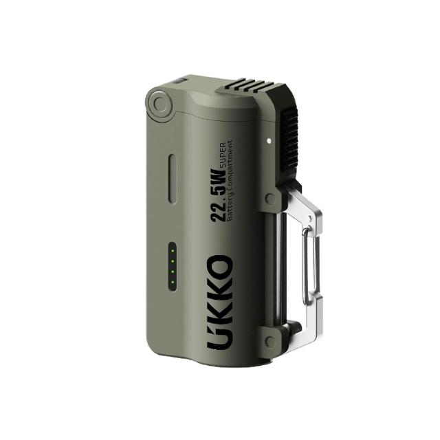【UKKO】彈匣式可換電池5000mAh急速22.5W行動電源(內附CCC認證電池可帶大陸 自帶掛勾 內附PD60W線 )