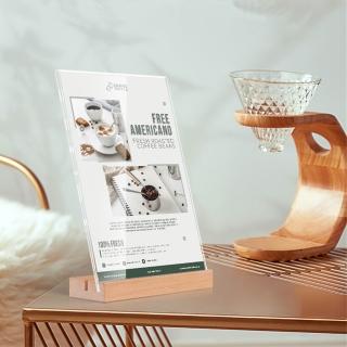 【DREAMCATCHER】壓克力木底展示牌 A5款x10入組(壓克力架/告示牌/木底立牌/廣告立牌/菜單展示)