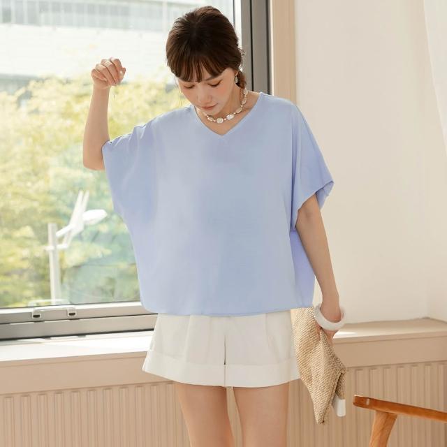 【OB 嚴選】簡約素面後打褶連袖寬鬆上衣 《AB21230-》 適 M~XL