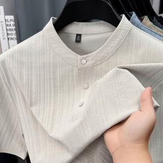 【巴黎精品】現貨+預購男T恤圓領短袖上衣高彈力男裝高爾夫球衫冰絲涼感透氣潮流男襯衫6色p174ng28