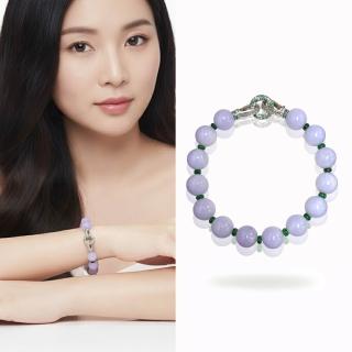 【CC Diamond】天然翡翠A貨 紫羅蘭滿綠手串(10-10.5mm)