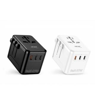 【Acer 宏碁】47W GaN氮化鎵 萬國旅行轉接頭 PD快充萬用充(3C1A+1插座) 台灣BSMI雙認證 出國旅遊