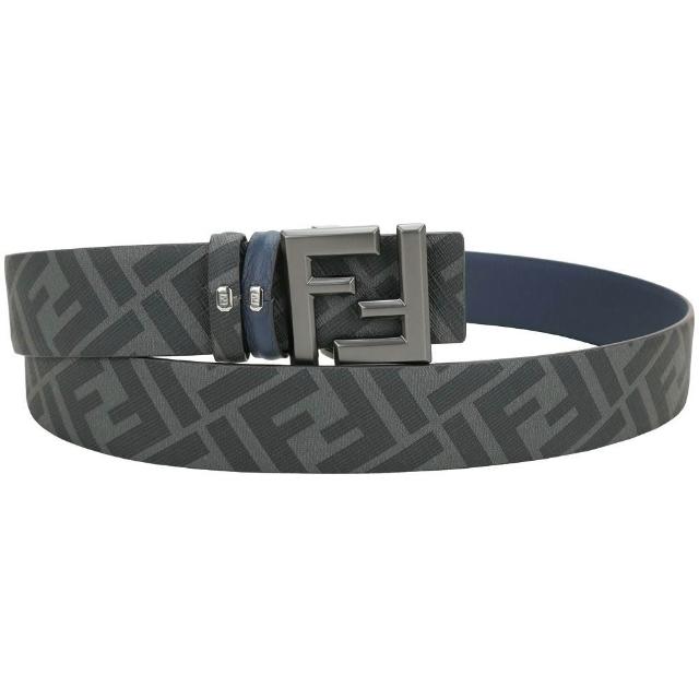 【FENDI 芬迪】FF Squared 雙面用 35mm 老花拼牛皮腰帶(多款 皮帶 皮件 真皮)
