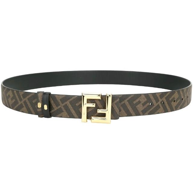 【FENDI 芬迪】FF Squared 雙面用 35mm 老花拼牛皮腰帶(多款 皮帶 皮件 真皮)