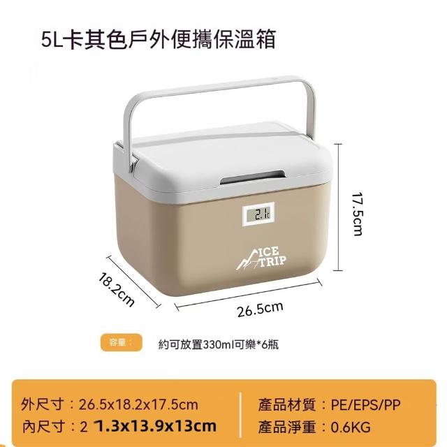 小山 5L保溫箱 溫度數顯款 冷藏箱 保溫保冷 保冰桶 冰箱 保冷箱 冰塊保溫箱 保冰盒 保溫包 保冷袋