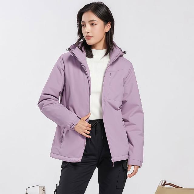 【初色】出清品 休閒風加絨保暖防風防潑水抽繩連帽長袖風衣男女款外套-共2款6色-16827(M-4XL可選/快速出貨)