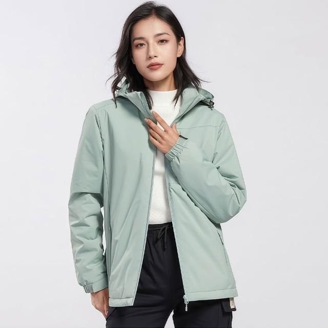 【初色】出清品 休閒風加絨保暖防風防潑水抽繩連帽長袖風衣男女款外套-共2款6色-16827(M-4XL可選/快速出貨)