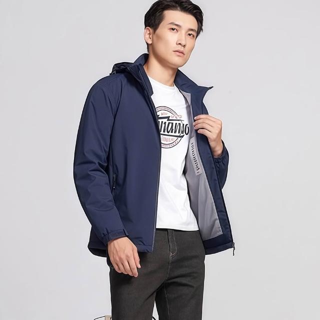 【初色】出清品 休閒風加絨保暖防風防潑水抽繩連帽長袖風衣男女款外套-共2款6色-16827(M-4XL可選/快速出貨)