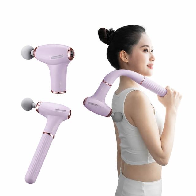 【KINYO】3in1不求人感應式加長筋膜槍FG-90(全身360度皆可按 3種組合方式)