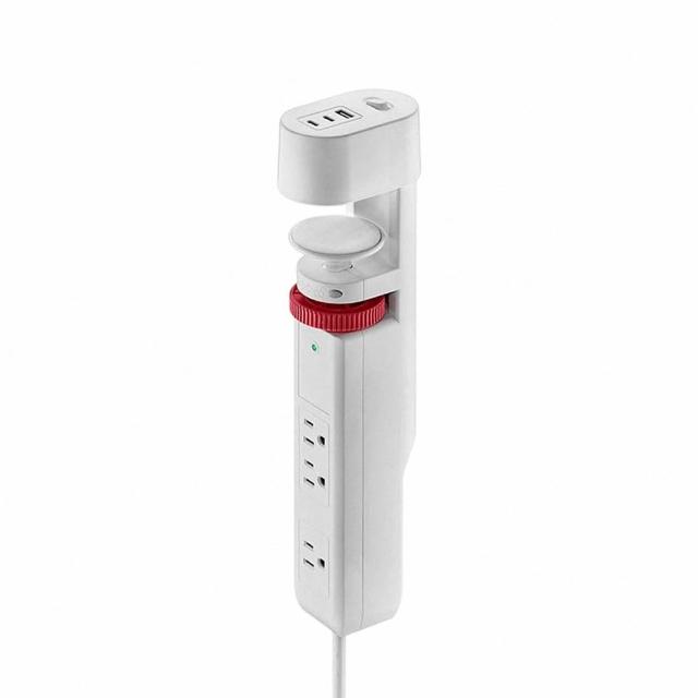 【FUNTE】電動升降桌專用｜桌下型夾式隱藏延長線 - 3插USB+TypeC 兩色可選
