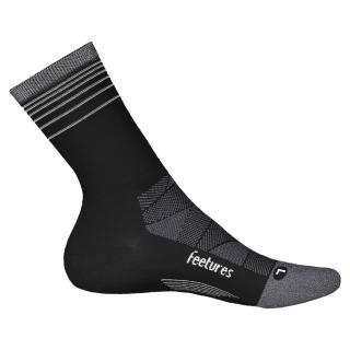 【Feetures】中筒緩震反光跑襪 黑底灰線 Elite Light Cushion Mini Crew E90