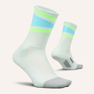 【Feetures】中筒緩震跑襪 薄荷綠-藍綠色塊 Elite Light Cushion Crew E90