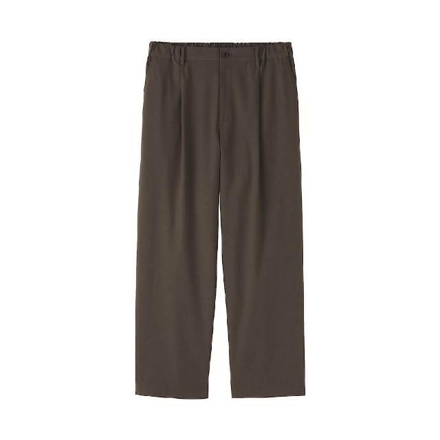 【MUJI 無印良品】男速乾打褶寬版褲(墨灰/黑色/米色/摩卡棕)